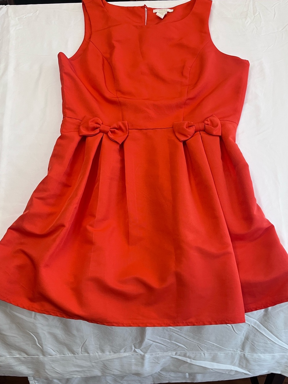 Orange Forever 21 cute Bow-Detail Party Dress